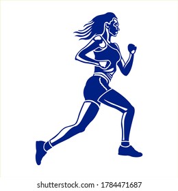 Vector image of a female runner