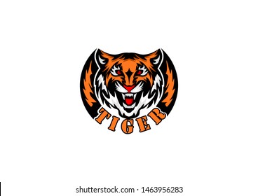 Vector image of a ferocious tiger head