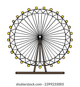 vector image of the Ferris wheel. ferris wheel recreation adventure landmark