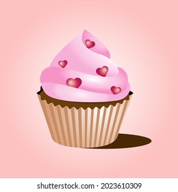 Vector image of a festive cupcake