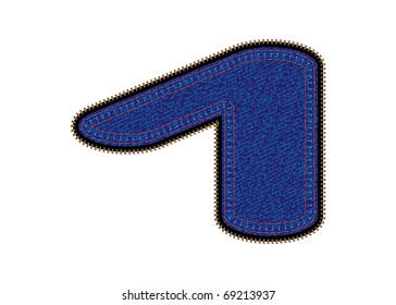 Vector image of  figure 1 with blue jeans invoice