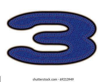 Vector image of  figure 3 with blue jeans invoice