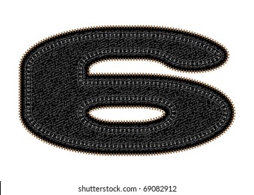 Vector image of  figure 6 with black jeans invoice