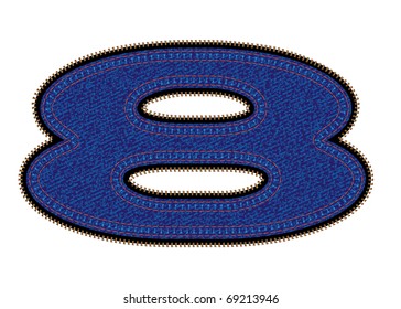 Vector image of  figure 8 with blue jeans invoice