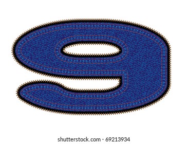 Vector image of  figure 9 with blue jeans invoice