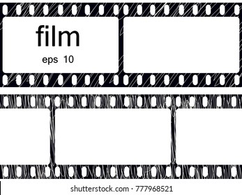 vector image of a film. retro style.
grunge. scribble.