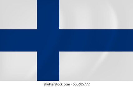 Vector image of the Finland waving flag