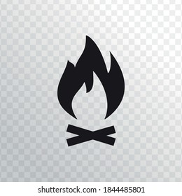 Vector image. Fire icon. Basic warning picture.