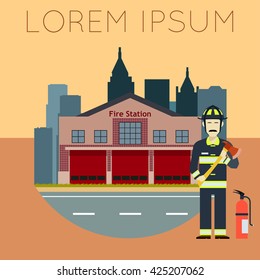 Vector image of the Fire Station Banner