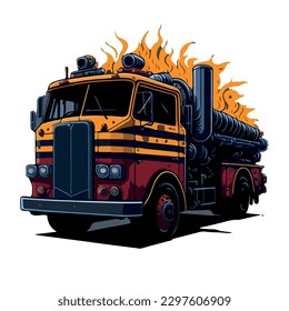 vector image of fire truck illustration