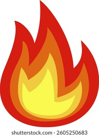 vector image of fire with yellow and red gradient colors as design inspiration for logos or for decoration and ornaments