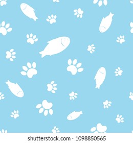 
 vector image of Fish and cat tracks