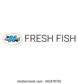 Vector image of an fish. Logo template fish shop store.