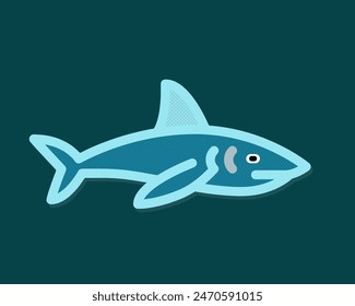 Vector image of an fish on colorful background