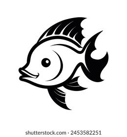 Vector image of a fish on a white background. Design element.