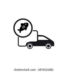 Vector image. Fish transport icon.