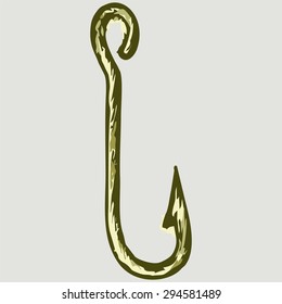 Vector image of a fishing hook