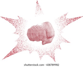 Vector image of a fist hitting.