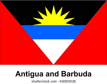 Vector image of flag Antigua and Barbuda