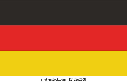 Vector image for the flag of Germany, Based on the official and exact German flag proportion (5:3) and colors (Black, 485C and 7405C)