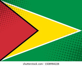 Vector image of the flag of Guyana with a dot texture. 