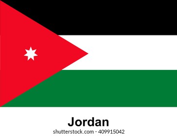 vector image of flag Jordan