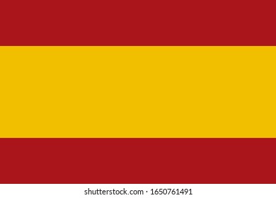 Vector image of the flag of the  Kingdom of Spain without coat of arms
