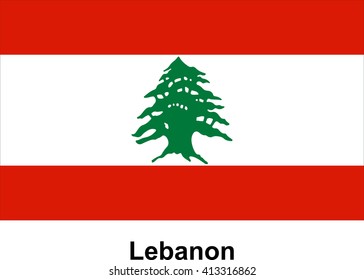Vector image of flag Lebanon