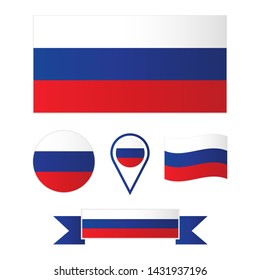 Vector image of the flag of the Russian Federation.A set of flags for decoration