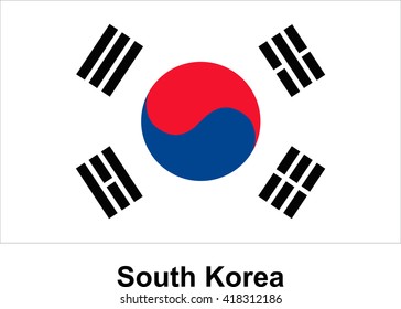 Vector image of flag South Korea