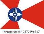 Vector image of the flag of Wichita, Kansas, USA.