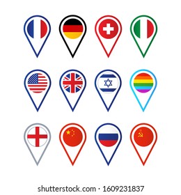 vector image of flags of different countries