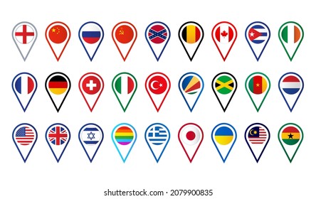 Vector image of flags of different countries for design
