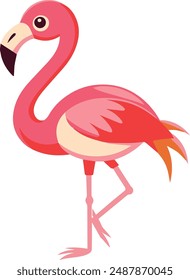 Una Imagen de Vector de Flamingo. Arte e ilustración de pájaro colorido.