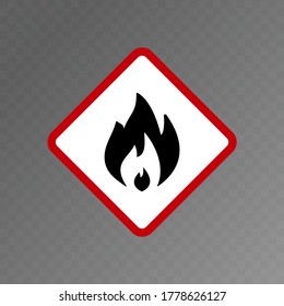 Vector image. Flammable product pictogram. 