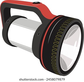 Vector image of flashlight for home and camping equipment illustration