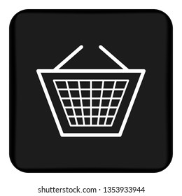 Vector image of a flat basket icon for shopping for goods. Design a flat shopping cart icon. Button with a shopping cart