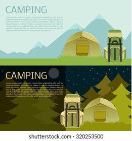 Vector image of a flat camping banner