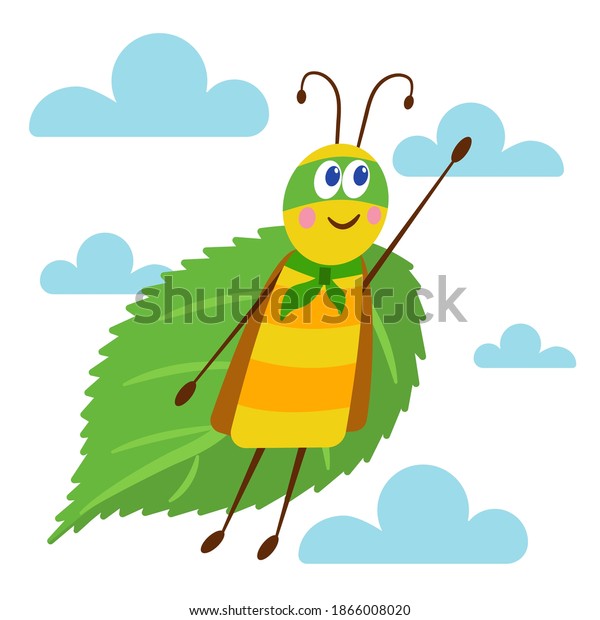 Vector Image Flat Cartoon Insect Flying Stock Vector (Royalty Free ...