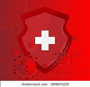 vector image of flat design illustration of a shield