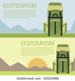 Vector image of a flat ecotourism banner 
