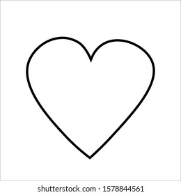 Vector image of a flat heart icon. An isolated heart with a white background eps 10