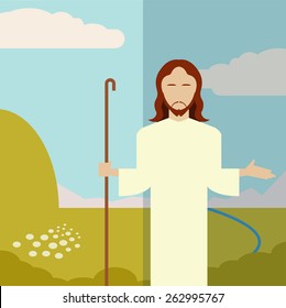 Vector image of a Flat icon Jesus