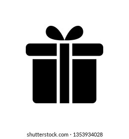 Vector image of a flat, isolated, box icon with a bow. Design a flat gift icons