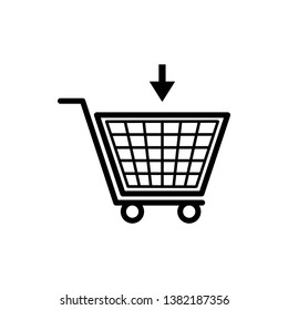 Vector image of a flat, isolated cart icon for shopping for goods. Design a flat cart icon for shopping