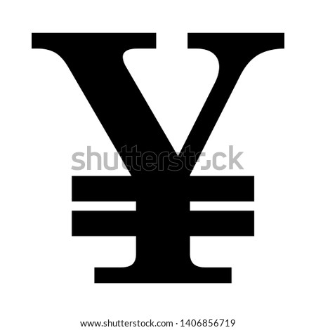 Vector image of a flat, isolated icon of the yen. Currency exchange Yen. Sign of the currency of Japan.