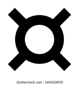 Vector image of a flat, isolated symbol of the universal denomination of the currency. Universal symbol for black currency