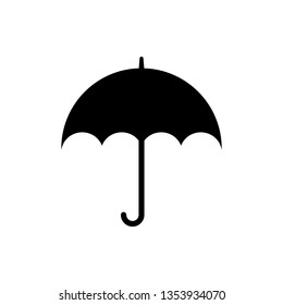 Vector image of flat, isolated, umbrella icons. Design a flat black umbrella icon