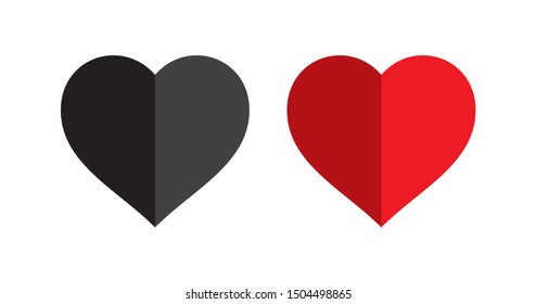 Vector image of a flat, linear heart icon. Isolated heart on white background