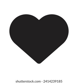 Vector image of a flat, linear heart icon. Isolated heart on a white background